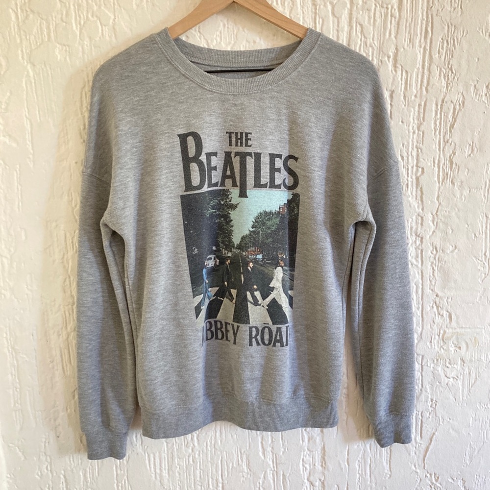 The Beatles Band Gray Pullover Sweatshirt Size Small